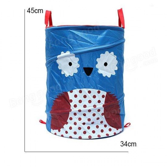 34x45cm Foldable Laundry Storage Basket Bathroom Cartoon Clothes Pants Bag