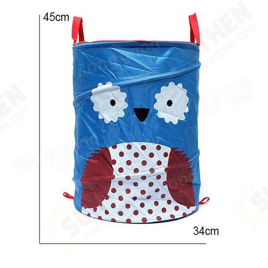 34x45cm Foldable Laundry Storage Basket Bathroom Cartoon Clothes Pants Bag