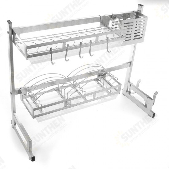 Stainless Steel Kitchen Dish Drying Rack Drainer Storage Shelf Utensil Holder Plate Dish Cupboard Storage Rack