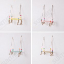 Wall Shelf Wood Round Beads Wall Bookcase Balcony Flower Frame Practical Decorative Wall Hanging Wall Shelf Wood Round Beads Wall Bookcase Balcony Flower Frame Practical Decorative Wall Hanging