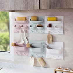 Wall-mounted Paste Storage Rack No Trace Strong Hanging Kitchen Storage Rack Bathroom Wall Storage Box Wall-mounted Paste Storage Rack No Trace Strong Hanging Kitchen Storage Rack Bathroom Wall Storage Box
