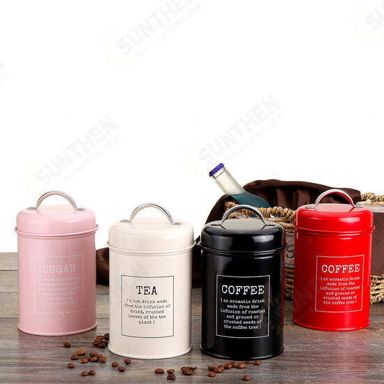 3Pcs Storage Tanks Canister Tea Coffee Sugar Tin Jar Stainless Steel Container Can Kitchen