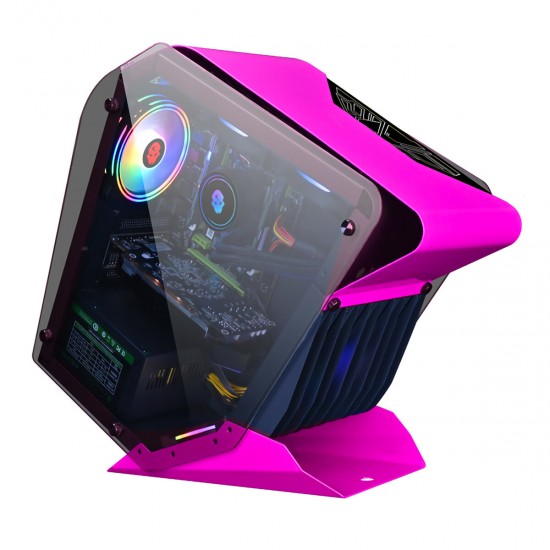 Little Monster RGB Computer Case CPU M-ATX Water Cooling Double-sided Transparent Glass Gaming Chassis