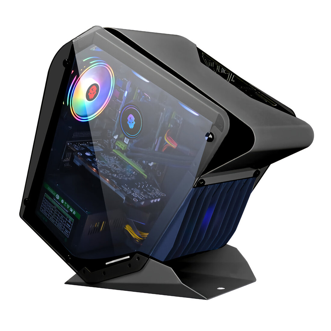 Little Monster RGB Computer Case CPU M-ATX Water Cooling Double-sided ...
