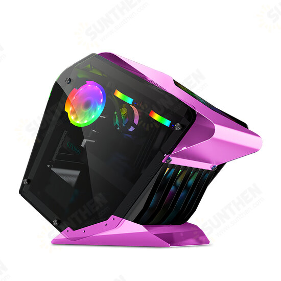 Little Monster RGB Computer Case CPU M-ATX Water Cooling Double-sided Transparent Glass Gaming Chassis