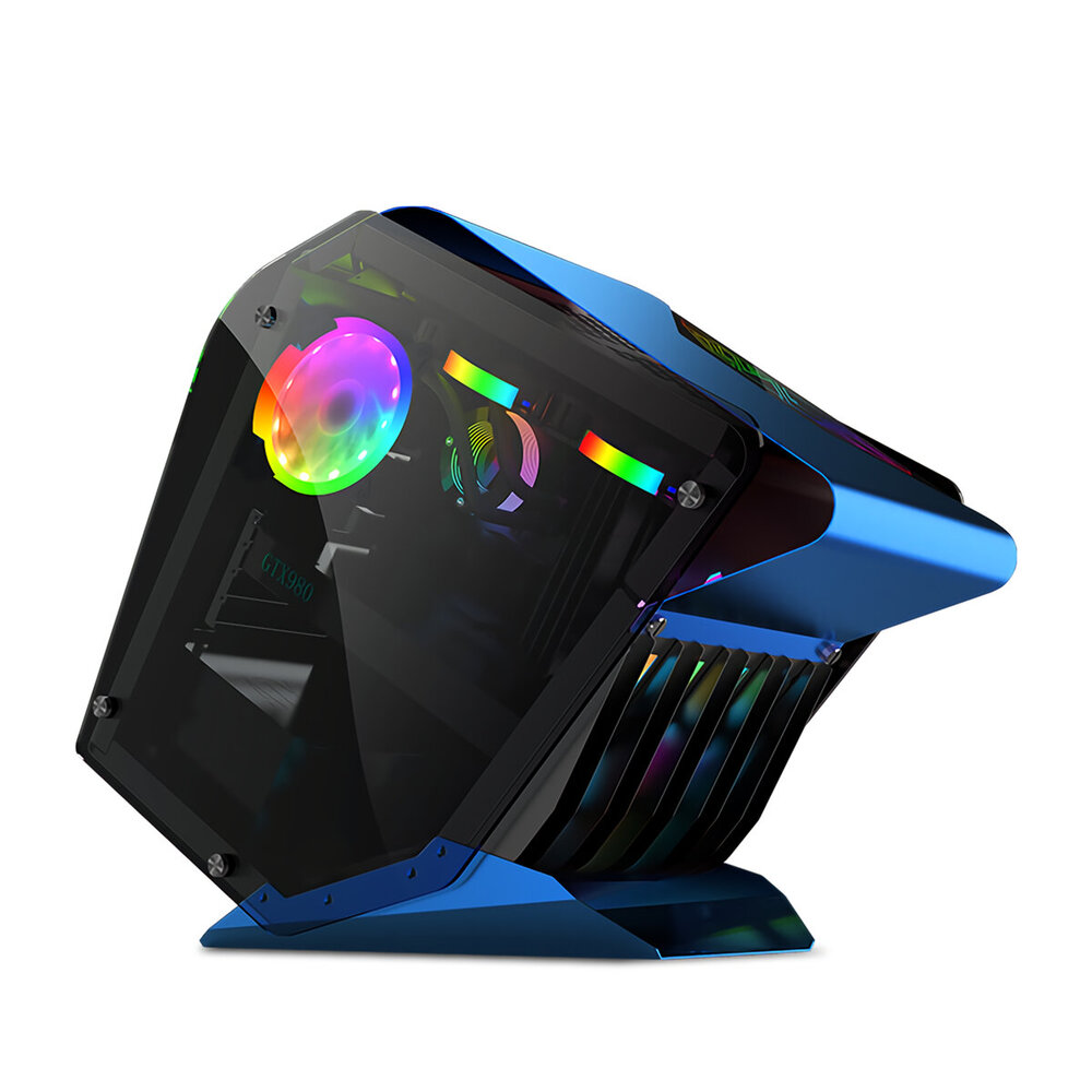 Little Monster RGB Computer Case CPU M-ATX Water Cooling Double-sided ...
