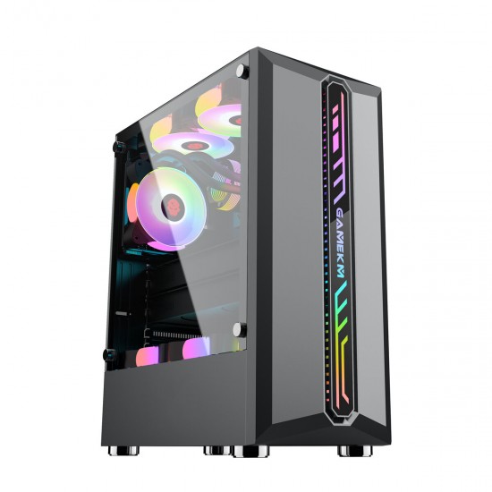 Computer Case Mid-Tower ATX/M-ATX/ITX Acrylic Side Panel RGB Gaming Computer PC Case USB 3.0/USB 2.0/HDD/SSD for Desktop PC Computer