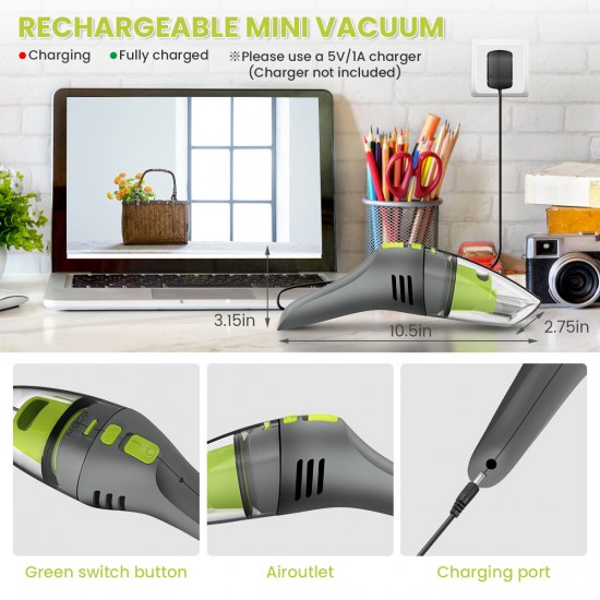 2-IN-1 Multi-Function Handheld Dry/ Wet Dual Modes Office Home Vacuum Cleaner Keyboard Carpet Gap Dust Collector