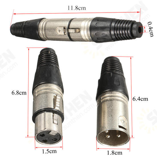 10 Pair XLR 3 Pin Male Female MIC Snake Plug Audio Microphone Adapter Microphone Cable Connector