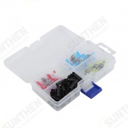 100Pcs Welding Ring Terminal + Black Heat Shrink Tube Welded Sleeve Waterproof Solder Seal Wire Connectors for Automotive Marine Boat Truck