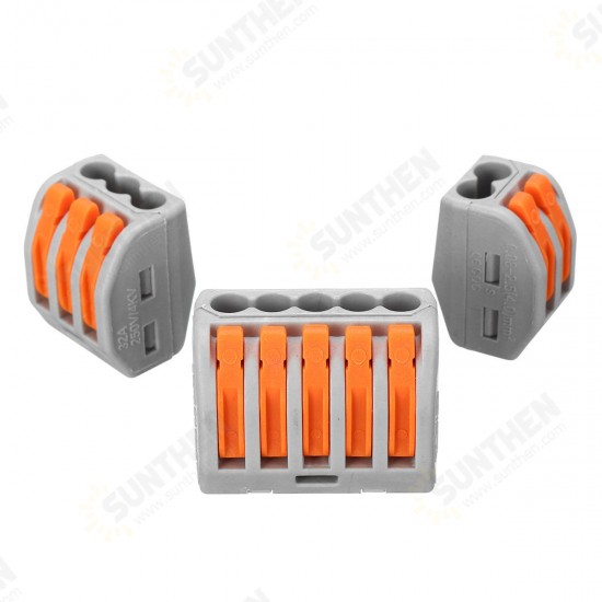 100Pcs/Set Terminal Block Reusable Electric Cable Wire Connector 2/3/5 Pin