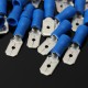 100pcs Male + Female Blue Semi Insulated Spade Crimp Connectors