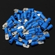 100pcs Male + Female Blue Semi Insulated Spade Crimp Connectors