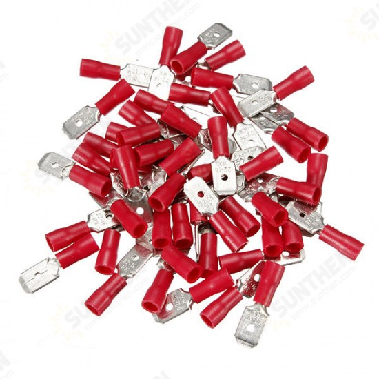 100pcs Male&Female Insulated Spade Quick Wire Crimp Connector Terminal