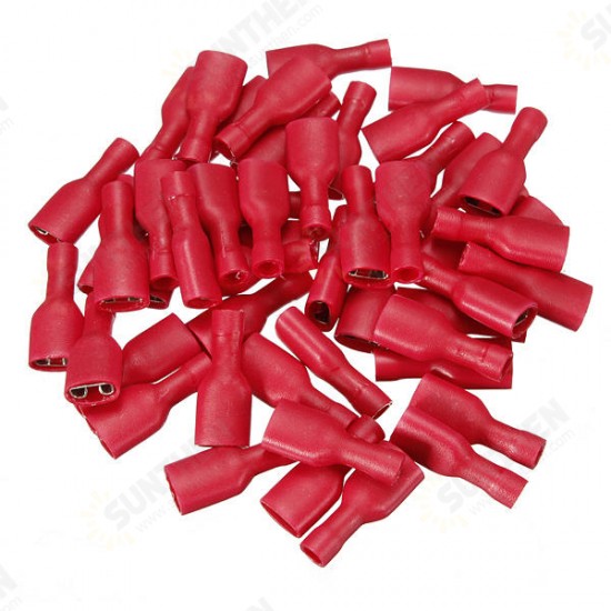 100pcs Male&Female Insulated Spade Quick Wire Crimp Connector Terminal