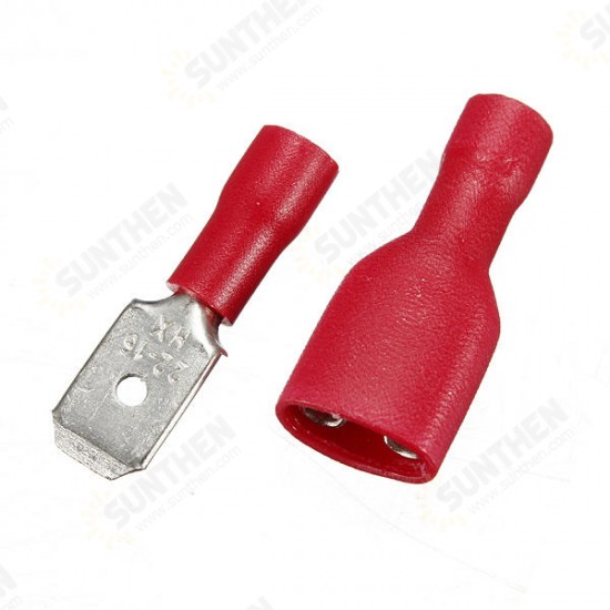 100pcs Male&Female Insulated Spade Quick Wire Crimp Connector Terminal