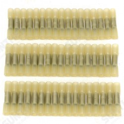 100pcs Yellow 12-10AWG Heat Shrink Butt Wire Crimp Connector Electrical Terminal 100pcs Yellow 12-10AWG Heat Shrink Butt Wire Crimp Connector Electrical Terminal
