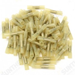 100pcs Yellow 12-10AWG Heat Shrink Butt Wire Crimp Connector Electrical Terminal 100pcs Yellow 12-10AWG Heat Shrink Butt Wire Crimp Connector Electrical Terminal