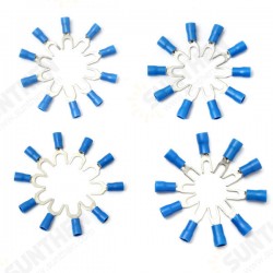 10PCS Blue Insulated Fork Wire Connector Electrical Crimp Terminal 16-14AWG