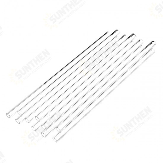 10Pcs 200x7x1mm Length 200mm OD 7mm 1mm Thick Wall Borosilicate Glass Blowing Tube Lab Factory School Home Tubes