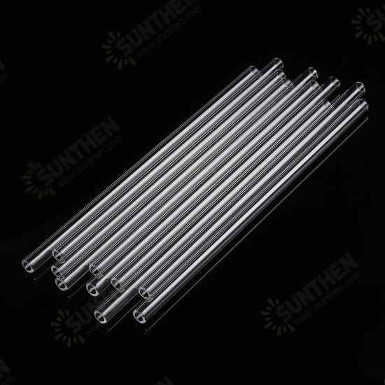 10Pcs 200x7x1mm Length 200mm OD 7mm 1mm Thick Wall Borosilicate Glass Blowing Tube Lab Factory School Home Tubes