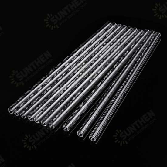 10Pcs 200x7x1mm Length 200mm OD 7mm 1mm Thick Wall Borosilicate Glass Blowing Tube Lab Factory School Home Tubes