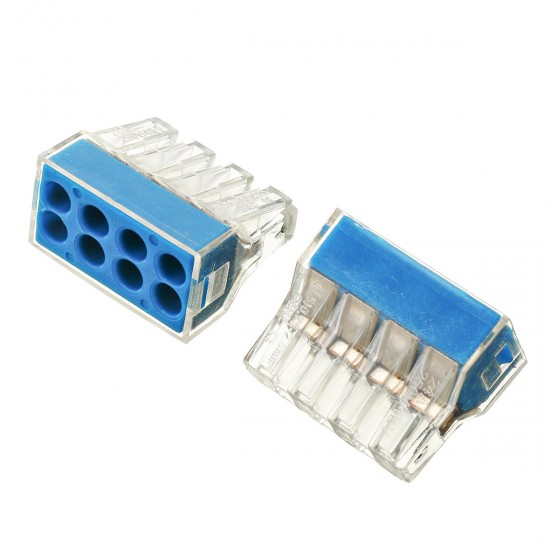 10Pcs 8 Holes Universal Compact Terminal Block Electric Cable Wire Connector