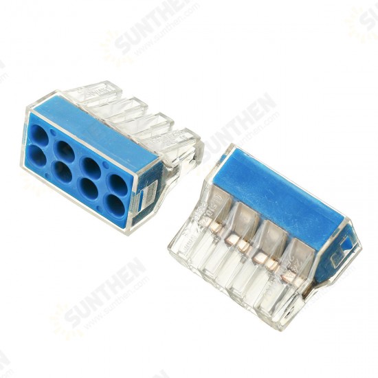 10Pcs 8 Holes Universal Compact Terminal Block Electric Cable Wire Connector