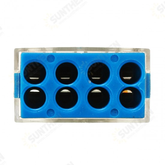 10Pcs 8 Holes Universal Compact Terminal Block Electric Cable Wire Connector