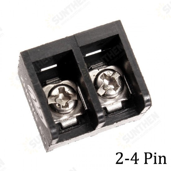 10pcs 2-4 Pin 8.25mm Barrier Screw Terminal Blocks Connectors Black