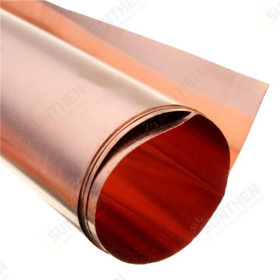 1pc 99.99% Pure Copper Metal Safe Sheet Foil For Handicraft Aerospace 0.1x200x500mm