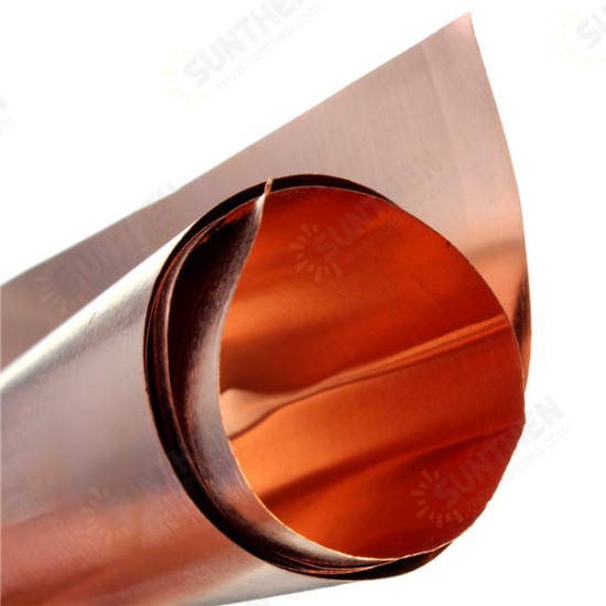 1pc 99.99% Pure Copper Metal Safe Sheet Foil For Handicraft Aerospace 0.1x200x500mm