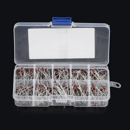 200Pcs 1N4728~1N4737 1W Axial Leads Through Hole Power Diode Assorted Assortment Box Kit Set