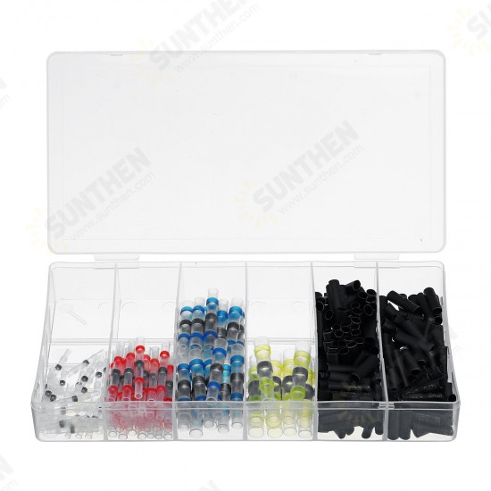 250 Pcs Heat Shrink Butt Terminals Solder Seal Sleeve Wire Connector Waterproof Wire Connector Terminal