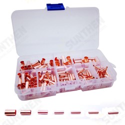 250Pcs Copper Butt Splice Connector Solder Crimp Electrical Cable Wire Terminal with Plastic Box 250Pcs Copper Butt Splice Connector Solder Crimp Electrical Cable Wire Terminal with Plastic Box