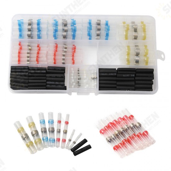 250pcs Waterproof Heat Shrink Tube Butt Terminals Solder Seal Sleeve Wire Connectors