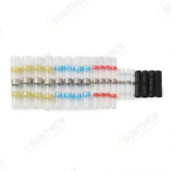 250pcs Waterproof Heat Shrink Tube Butt Terminals Solder Seal Sleeve Wire Connectors