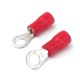 25pcs Red Rubber PVC Terminals Insulated Ring Connector RC 0.5-1.5mm2