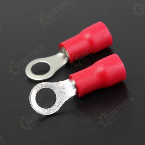 25pcs Red Rubber PVC Terminals Insulated Ring Connector RC 0.5-1.5mm2