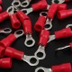 25pcs Red Rubber PVC Terminals Insulated Ring Connector RC 0.5-1.5mm2