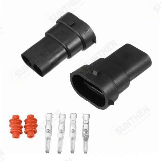 2PCS H8 H9 H11 880 881 Male Connector HID/LED Plug Socket Adaptor Wiring Harness Waterproof