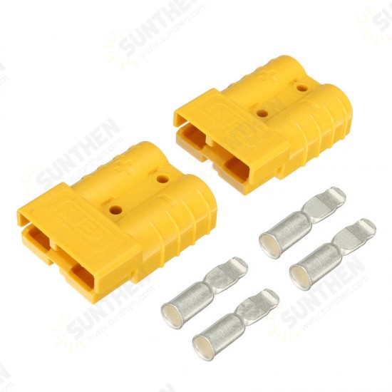 2Pcs 50A DC12/24V Anderson Style Plug Connectors Anderson Power Plug 4X Terminals Yellow