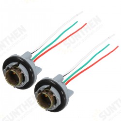 2Pcs Turn Light Brake LED Bulb Socket Connector Wire Harness for 1157 BAY15d