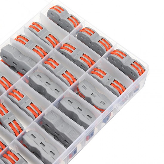 48Pcs Electrical Wiring Household 2PIN Docking Connector Electrical Connectors Wire Terminal Block Universal Electrical Wire Connector