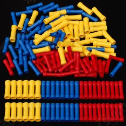 50Pcs Insulated Butt Wire Connector Crimp Terminal 10-22AWG 0.5-6.0mm2 PVC Kit 50Pcs Insulated Butt Wire Connector Crimp Terminal 10-22AWG 0.5-6.0mm2 PVC Kit