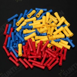 50Pcs Insulated Butt Wire Connector Crimp Terminal 10-22AWG 0.5-6.0mm2 PVC Kit