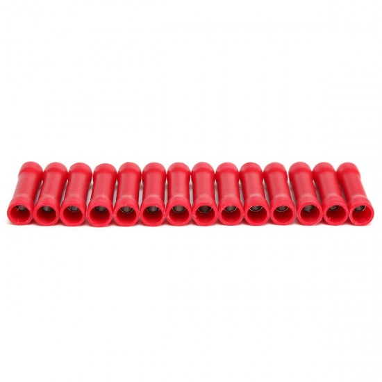 50Pcs Insulated Butt Wire Connector Crimp Terminal 10-22AWG 0.5-6.0mm2 PVC Kit