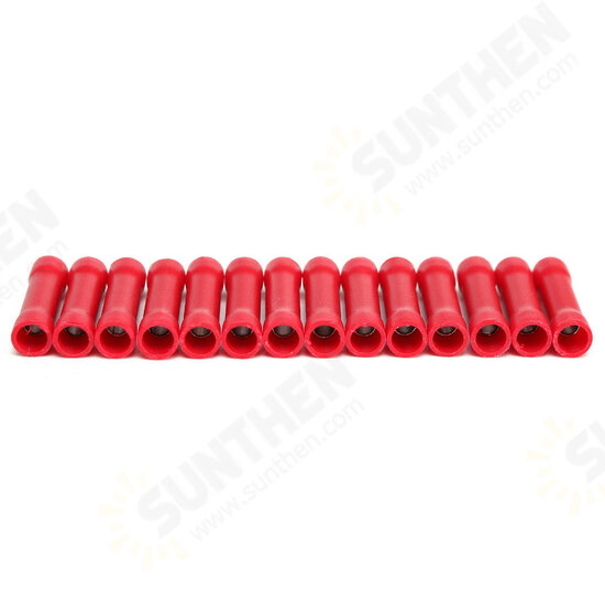 50Pcs Insulated Butt Wire Connector Crimp Terminal 10-22AWG 0.5-6.0mm2 PVC Kit