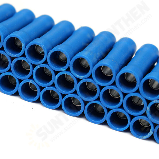 50Pcs Insulated Butt Wire Connector Crimp Terminal 10-22AWG 0.5-6.0mm2 PVC Kit