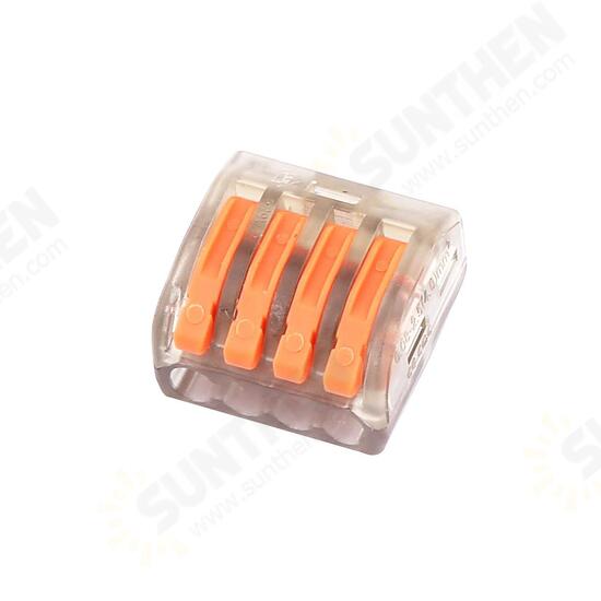 5Pc 2/3/4/5 Pins Transparent Spring Terminal Block Electric Cable Wire Connector